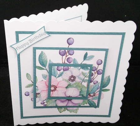 Floral Bouquet 7 x 7 Inch Stacker Card Front by Diane  Hitchcox