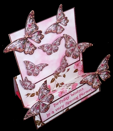 Mountain Fold Card - Spring Butterflies in Gold by Diane  Hitchcox