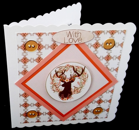 MixnMatch Card - Floral Stag by Diane  Hitchcox