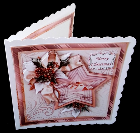 WINTER CHURCH IN STAR 7.5 Christmas Decoupage & Insert Mini Kit by Diane  Hitchcox