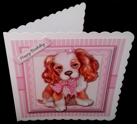 Cute Puppy Birthday Topper Plus Gift Tag by Diane  Hitchcox