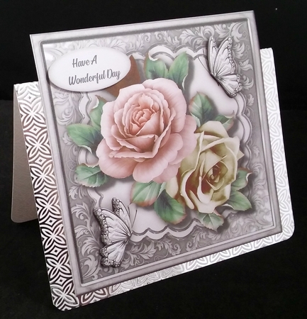 Gorgeous Pink Roses and Butterflys  by Diane  Hitchcox