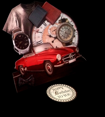 Vintage Clock   Male Card Topper by Diane  Hitchcox