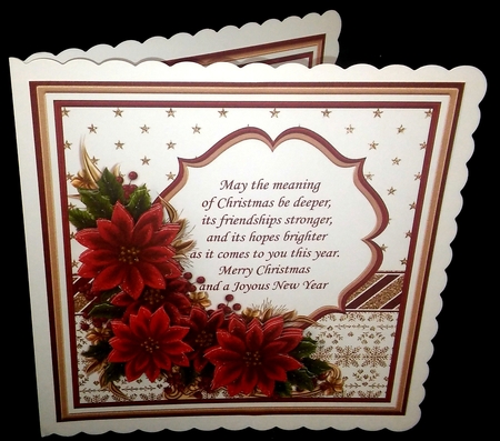 CHRISTMAS POINSETTIA & VERSE 7.5 Decoupage & Insert Mini Kit by Diane  Hitchcox