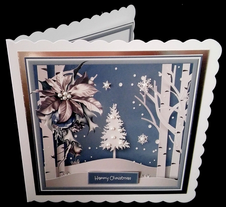The fir tree and poinsettia by Diane  Hitchcox