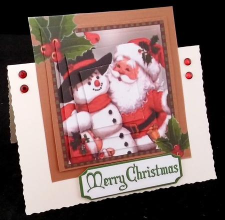 Lovely folklore snowman with santa pyramids by Diane  Hitchcox