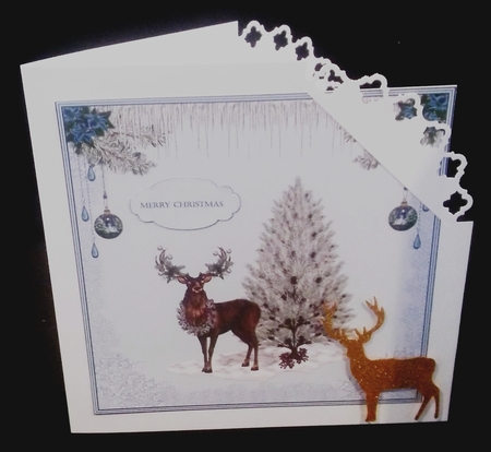 8 x 8 stag Christmas quick card front by Diane  Hitchcox