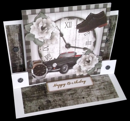 Male Card Vintage Clock Mini Kit by Diane  Hitchcox