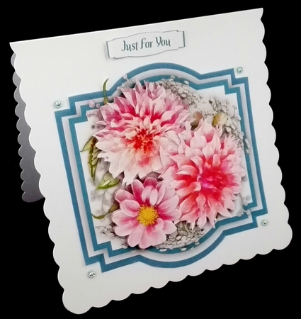 Beautiful Dahlias on a Shaped Mat  by Diane  Hitchcox