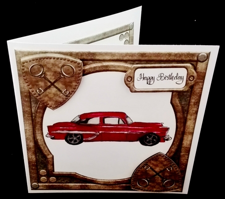 Classic Car - Red by Diane  Hitchcox