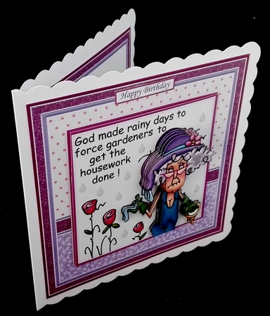 STELLA THE GARDENER 7.5 Humorous Decoupage & Insert Mini Kit by Diane  Hitchcox