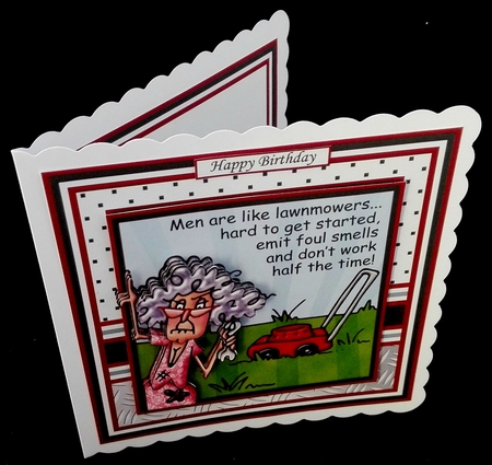 STELLA & LAWNMOWERS  7.5 Humorous Decoupage & Insert Mini Kit by Diane  Hitchcox