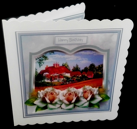 English cottage and roses by Diane  Hitchcox