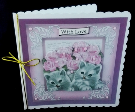 Flower Kittens In Pink by Diane  Hitchcox
