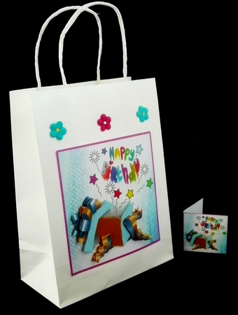 Beautiful boxed birthday message - Decoupage by Diane  Hitchcox