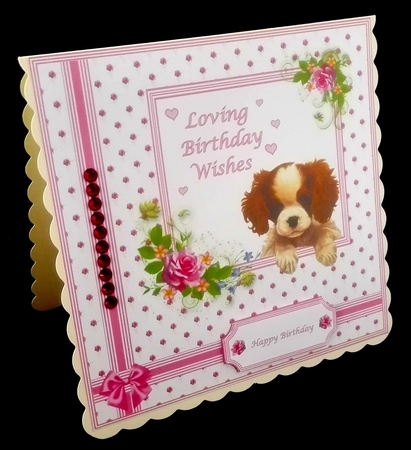 8 x 8 cute puppy quick card front by Diane  Hitchcox