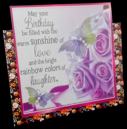 Pretty lilac roses for the birthday girl with butterflies 8x8 by Diane  Hitchcox