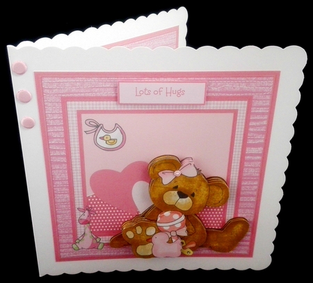 Baby girl teddy bear by Diane  Hitchcox