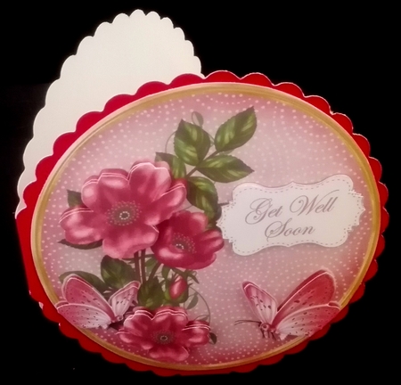 Pink Wild Rose Get Well Soon 7in Circle Decoupage Topper by Diane  Hitchcox