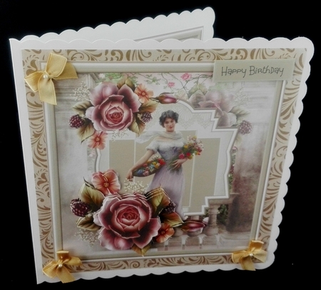 Rose garden and lady by Diane  Hitchcox