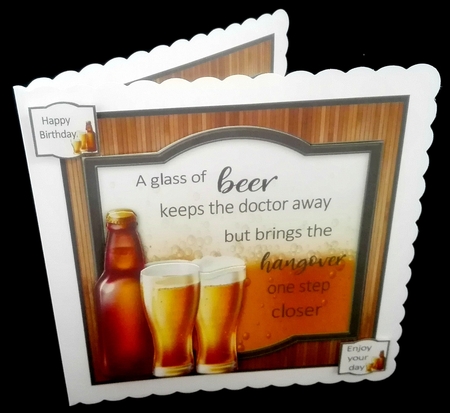 A glass of beer keeps the doctor away 8x8 Mini Kit by Diane  Hitchcox