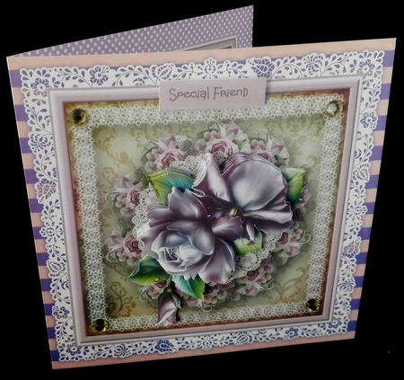 Lilac rose and lace by Diane  Hitchcox