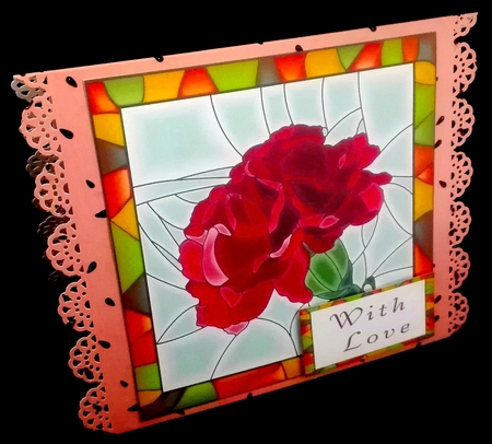 Carnation & Rose Stained Glass Toppers by Diane  Hitchcox