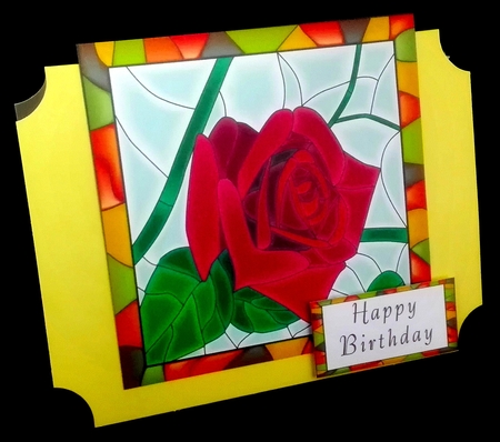 Carnation & Rose Stained Glass Toppers by Diane  Hitchcox