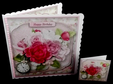 Posy and Watch Decoupage Card Mini Kit by Diane  Hitchcox
