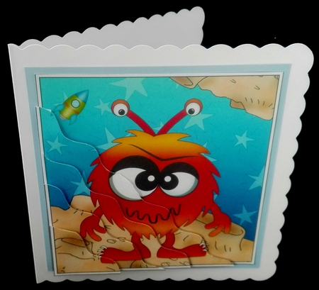 Cute Little Alien Wavey Corner Stacker by Diane  Hitchcox