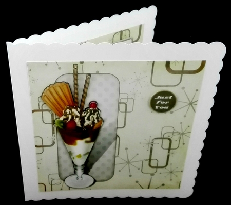 Ice Cream Sundae Chocolate 8x8 Quick Card by Diane  Hitchcox