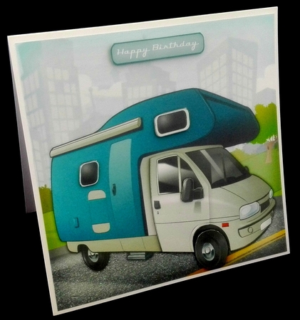 Mobile Home Blue 8x8 Quick Card by Diane  Hitchcox