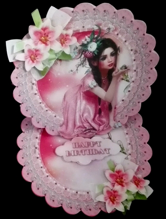 Butterfly Flower Lady Scalloped Round Easel Card Mini Kit by Diane  Hitchcox