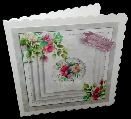 Floral corners, layered card  by Diane  Hitchcox