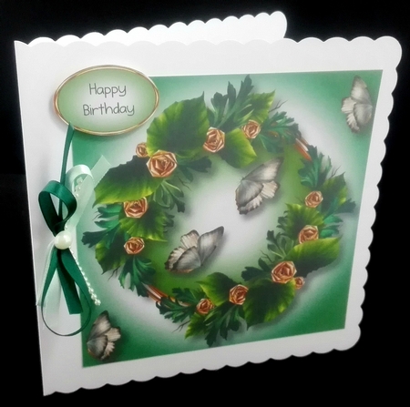 Spring Florals - Green & Gold 8x8 by Diane  Hitchcox