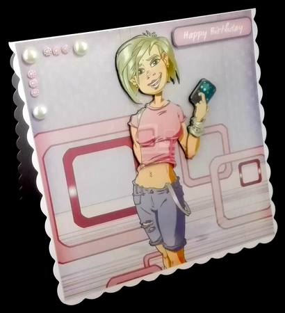 Teen Text Dudess Pink 8x8 Quick Card by Diane  Hitchcox