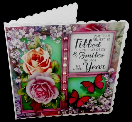 Roses and  Blossom with Butterflys  by Diane  Hitchcox