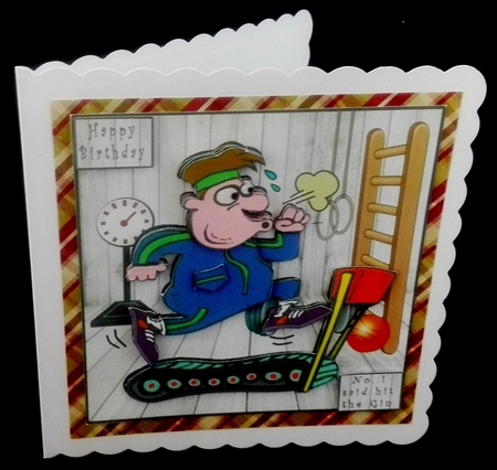 On The Treadmill - Decoupage by Diane  Hitchcox