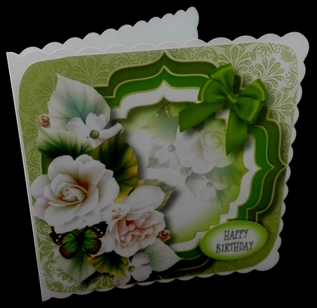 Trio Fancy Frame - White & Lime 8x8 by Diane  Hitchcox