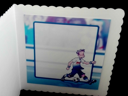 Football Dude White, Blue Fade 8x8 Insert by Diane  Hitchcox