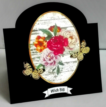 2 Lovely watercolour flower  toppers/card fronts with butterflies by Diane  Hitchcox