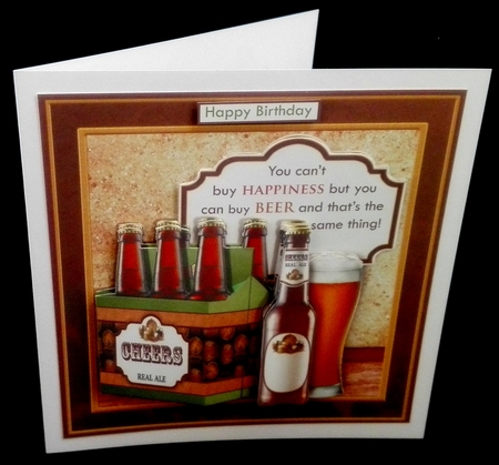 YOU CAN BUY BEER Humorous 7.5 Decoupage & Insert Mini Kit with ages by Diane  Hitchcox