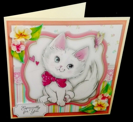Kittie in her Pink Bow by Diane  Hitchcox
