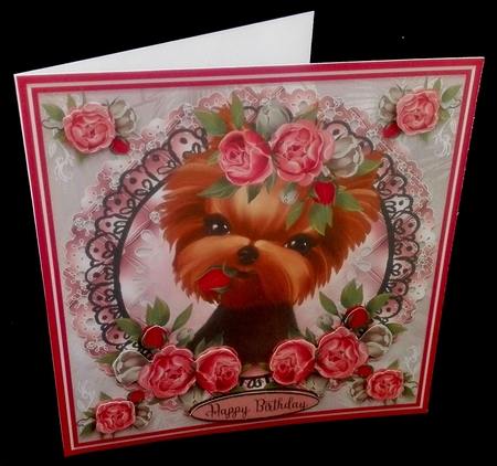 Bouquets & Lace Silky with Rose Card Topper by Diane  Hitchcox