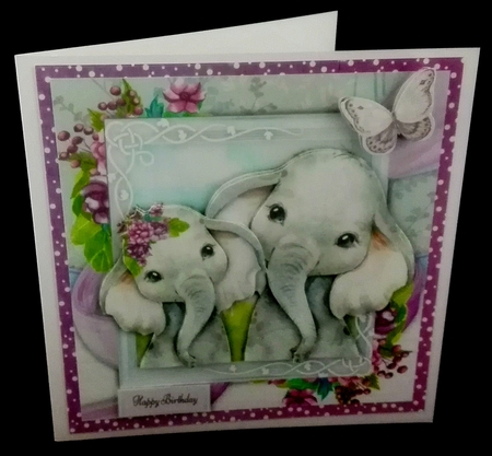 Beautiful Pair Of Elephants 8x8 Mini Kit by Diane  Hitchcox