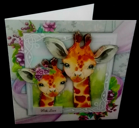 Beautiful Pair Of Giraffes 8x8 Mini Kit by Diane  Hitchcox
