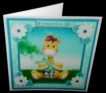 New Baby Boy Card Topper & Decoupage by Diane  Hitchcox