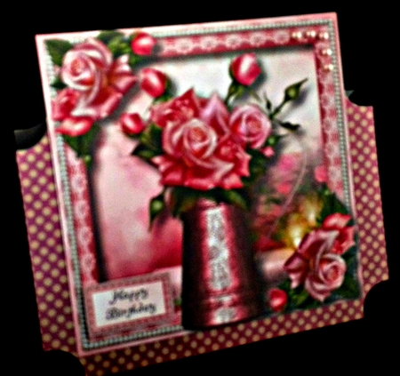 Pink Pretty Roses Water Jug 8x8 by Diane  Hitchcox