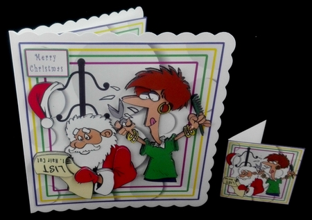 Santas Haircut - Decoupage by Diane  Hitchcox