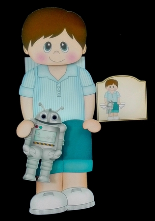 3D On the Shelf Card Kit - Young Boy Jeremiah has a Toy Robot by Diane  Hitchcox